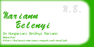 mariann belenyi business card